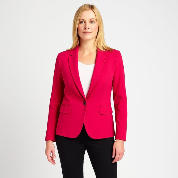 2/$30 H&M One-Button Blazer Suit Jacket Fucshia 12 #A0388 TRB2 - Picture 1 of 7